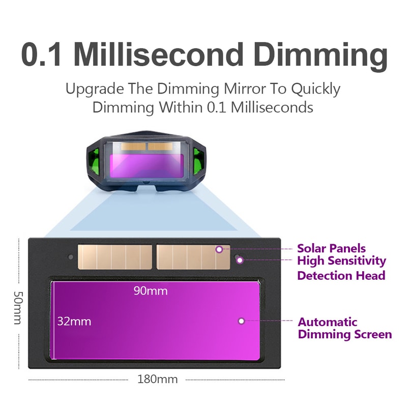 Professional Welding Glasses, Automatic Darkening Glasses for TIG MIG MMA, Weld Glasses Goggles, Durable Welding