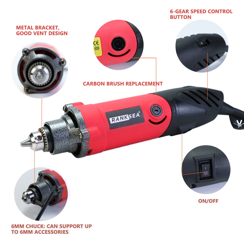 HighPower Corded Rotary Tool Kit With Flex Shaft MultiFunction Chuck Perfect For DIY Crafts Home Pr 1