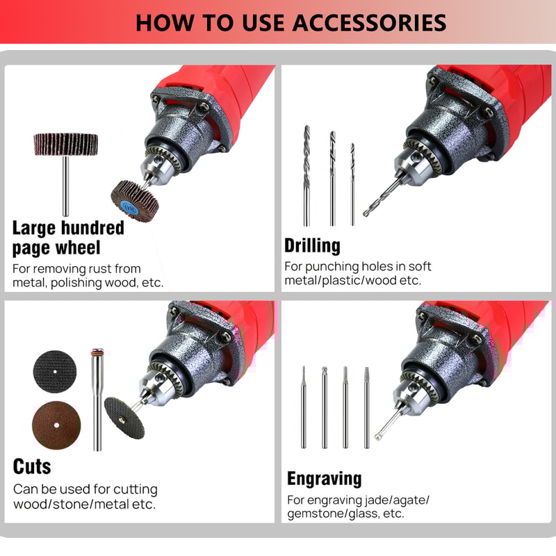 HighPower Corded Rotary Tool Kit With Flex Shaft MultiFunction Chuck Perfect For DIY Crafts Home Pr 3