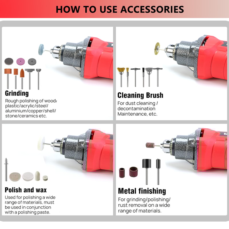 HighPower Corded Rotary Tool Kit With Flex Shaft MultiFunction Chuck Perfect For DIY Crafts Home Pr 4