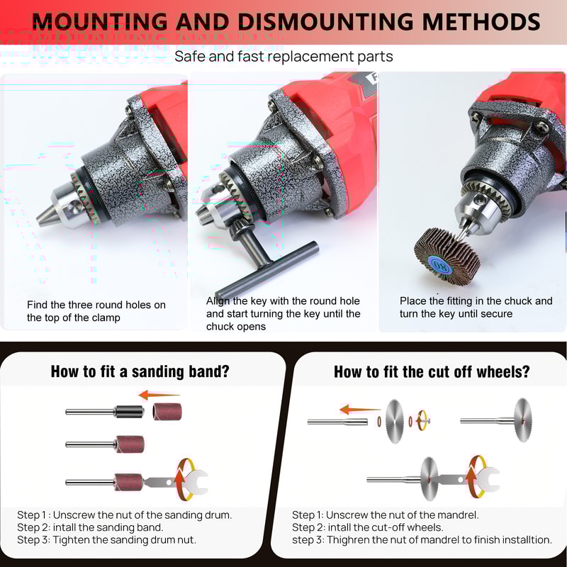 HighPower Corded Rotary Tool Kit With Flex Shaft MultiFunction Chuck Perfect For DIY Crafts Home Pr 5