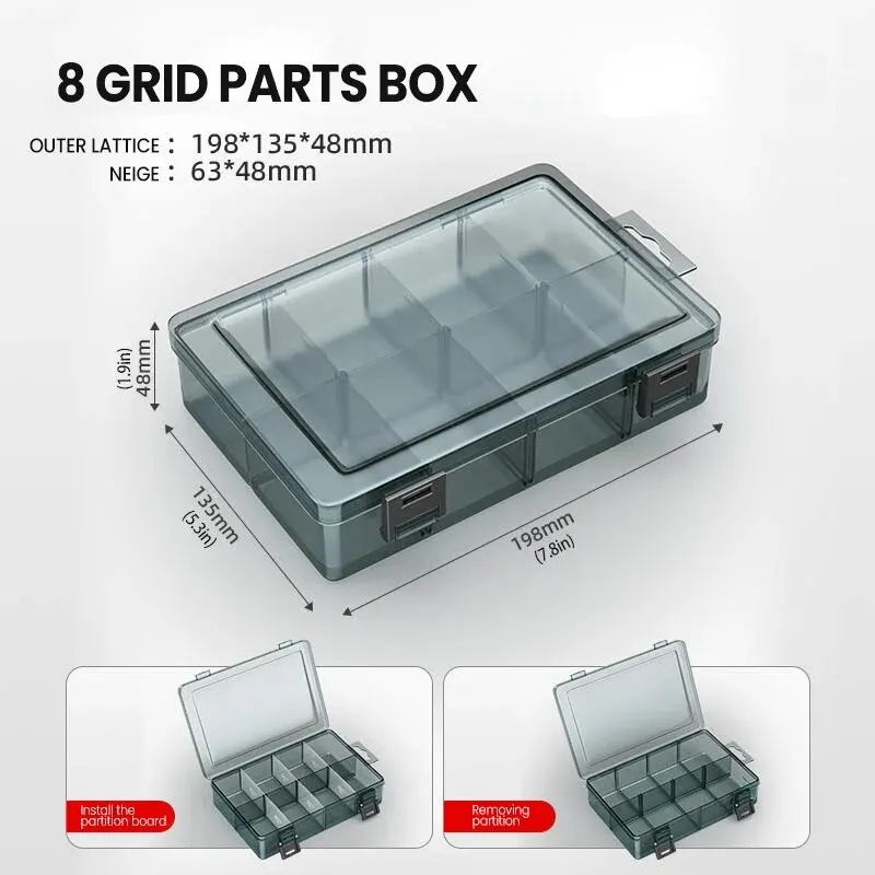 Plastic Tool Parts Box Storage Screw Box Electronic Component Organizer Drill Bit Accessories Thick