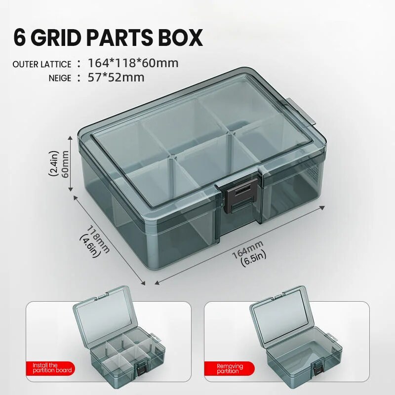 Plastic Tool Parts Box Storage Screw Box Electronic Component Organizer Drill Bit Accessories Thick