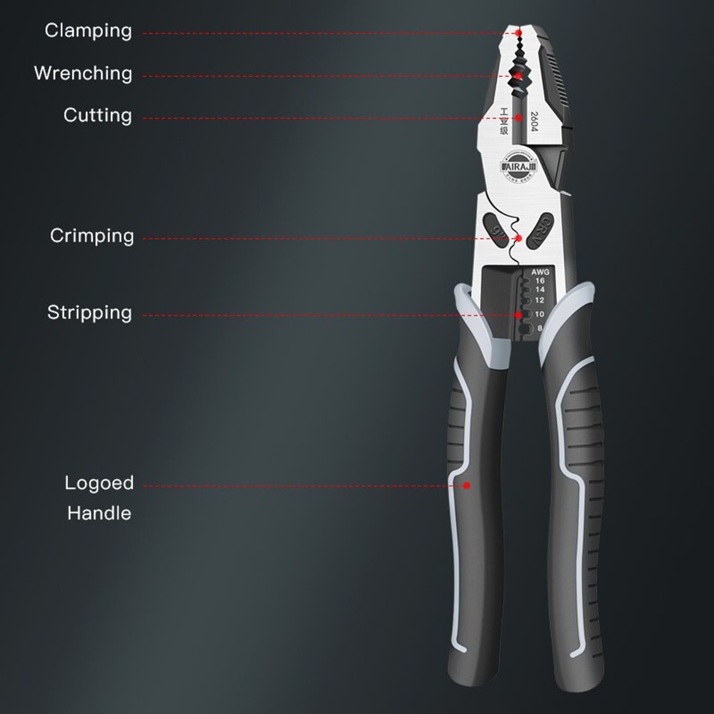Wire Pliers Sharp Large Opening Stripping Pliers Industrial Grade Multifunctional Manual Tools 1