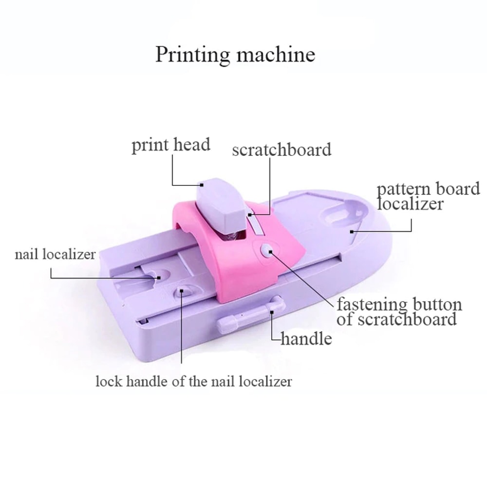 Nail Art Printer, Printing Manicure Machine with Metal Stamp Stamper, Nail Tool for Professional Nail Printing