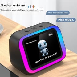 bluetooth speaker, voice assistant, hd touch screen display, electronic album, alarm clock, hi-fi stereo sound