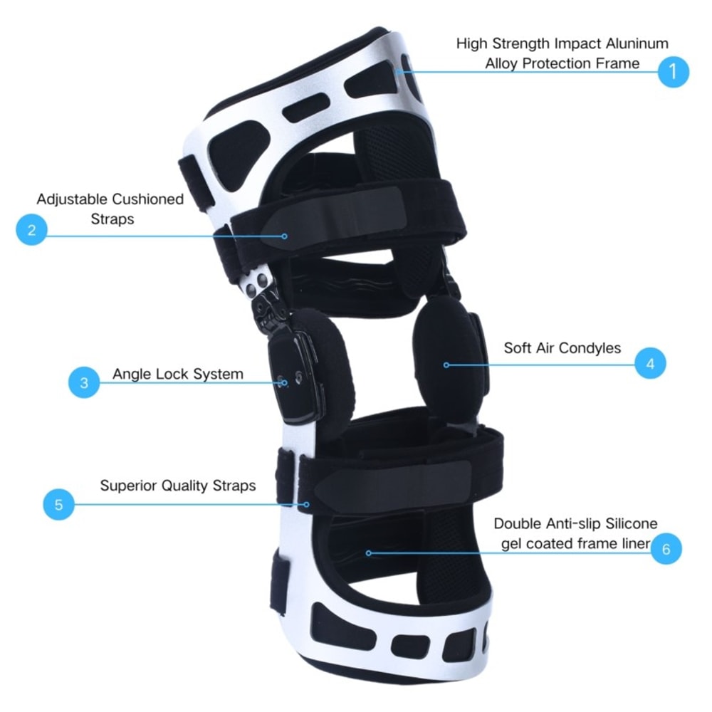 Unloader Knee Brace Double Upright Brace For ACL PCL Osteoarthritis BoneonBone Pain Relief 3