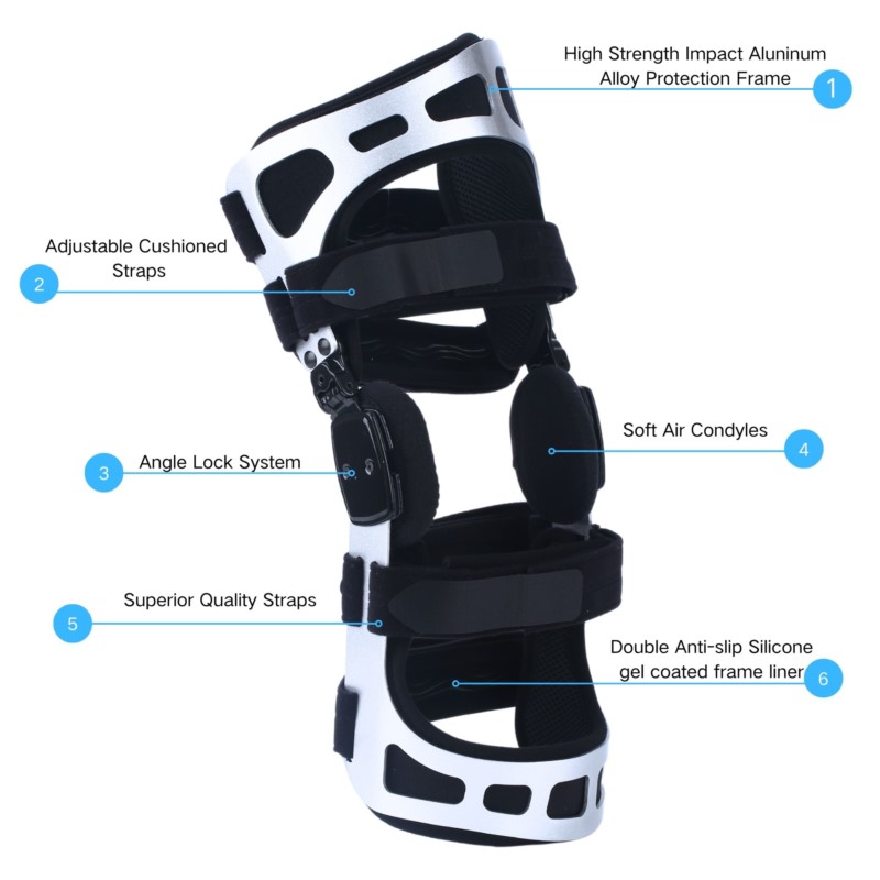 Unloader Knee Brace Double Upright Brace For ACL PCL Osteoarthritis BoneonBone Pain Relief 3