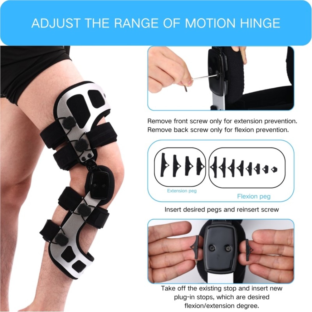 Unloader Knee Brace Double Upright Brace For ACL PCL Osteoarthritis BoneonBone Pain Relief 4
