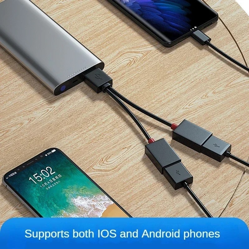 USB HUB Car Adapter, USB Splitter Cable, Multifunction Charger Cord for iPhone, Android, Smart Phones