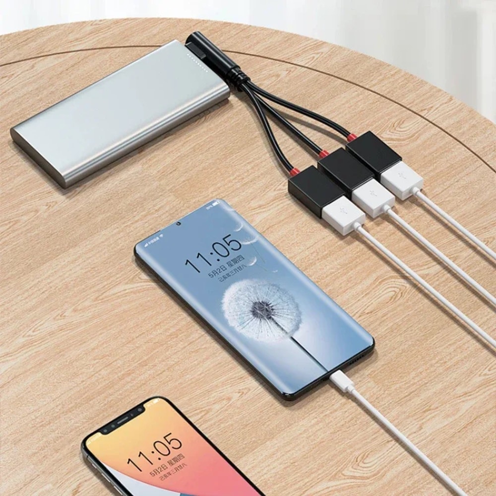 USB HUB Car Adapter, USB Splitter Cable, Multifunction Charger Cord for iPhone, Android, Smart Phones