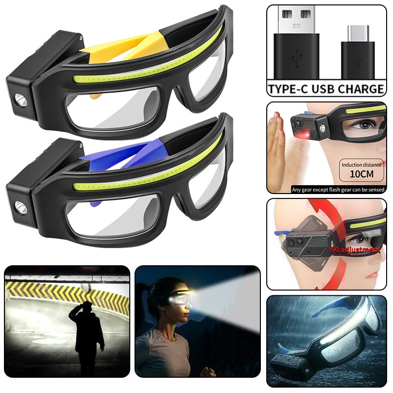 Multifunctional Glasses Light With TypeC Charging Compact And Portable TouchSensitive Headlamp Warn 3