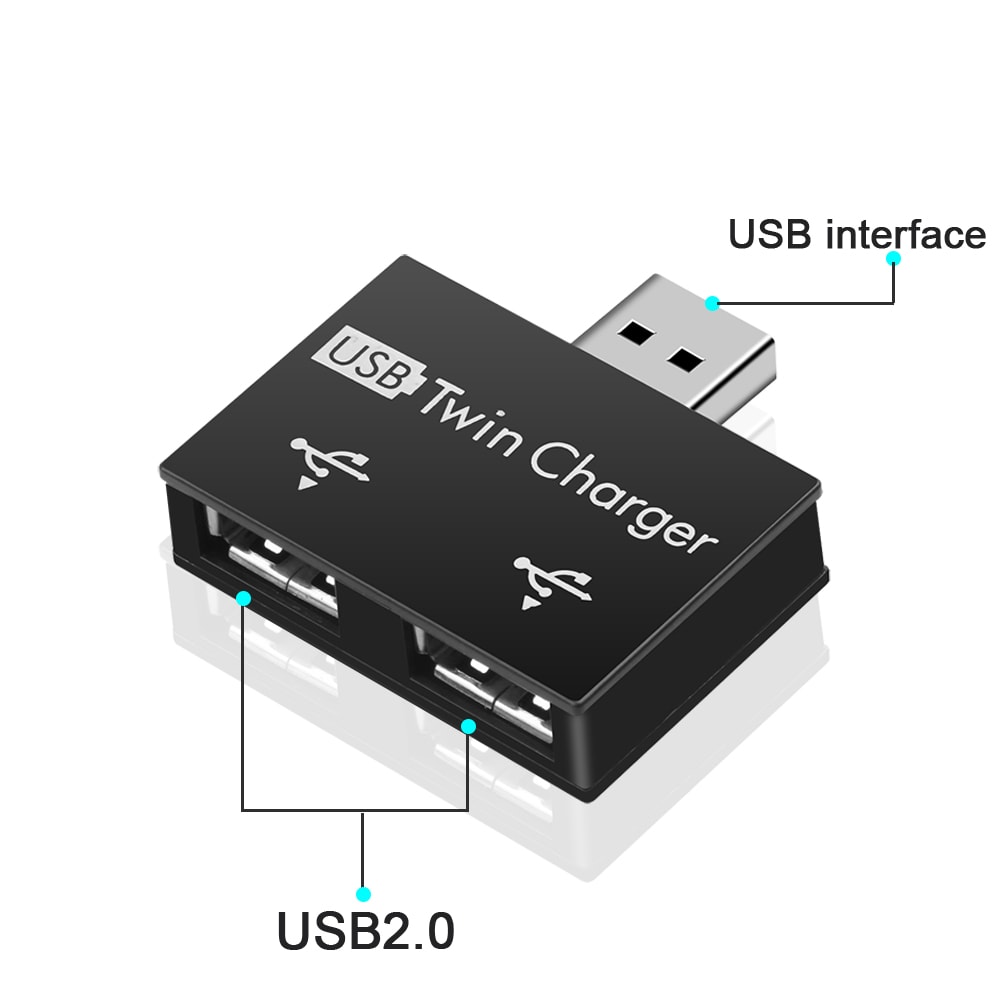 USB Hub Adapter USB Splitter USB HUB Converter USB Male To Twin Charger Interface Female For Huawei 4