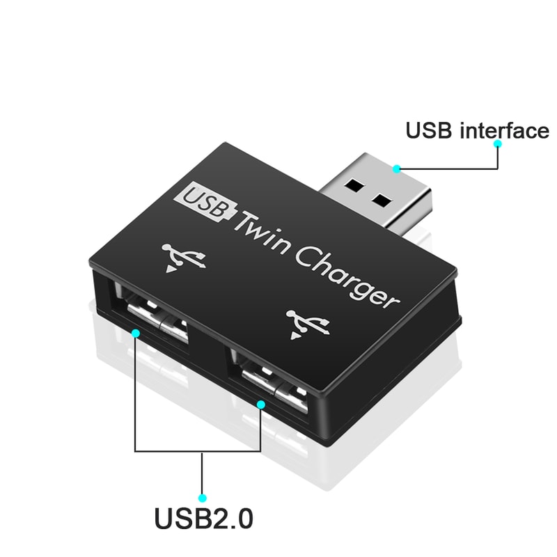 USB Hub Adapter USB Splitter USB HUB Converter USB Male To Twin Charger Interface Female For Huawei 4