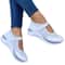 Round Head Knitted Womens Sneakers Thick Sole Single Shoes Casual Grid Shoes Large Size Comfortable 4