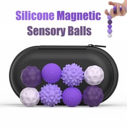 magnetic silicone sensory balls, worry balls, fidget toy for anxiety relief, autism calming sensory toy for kids, adults