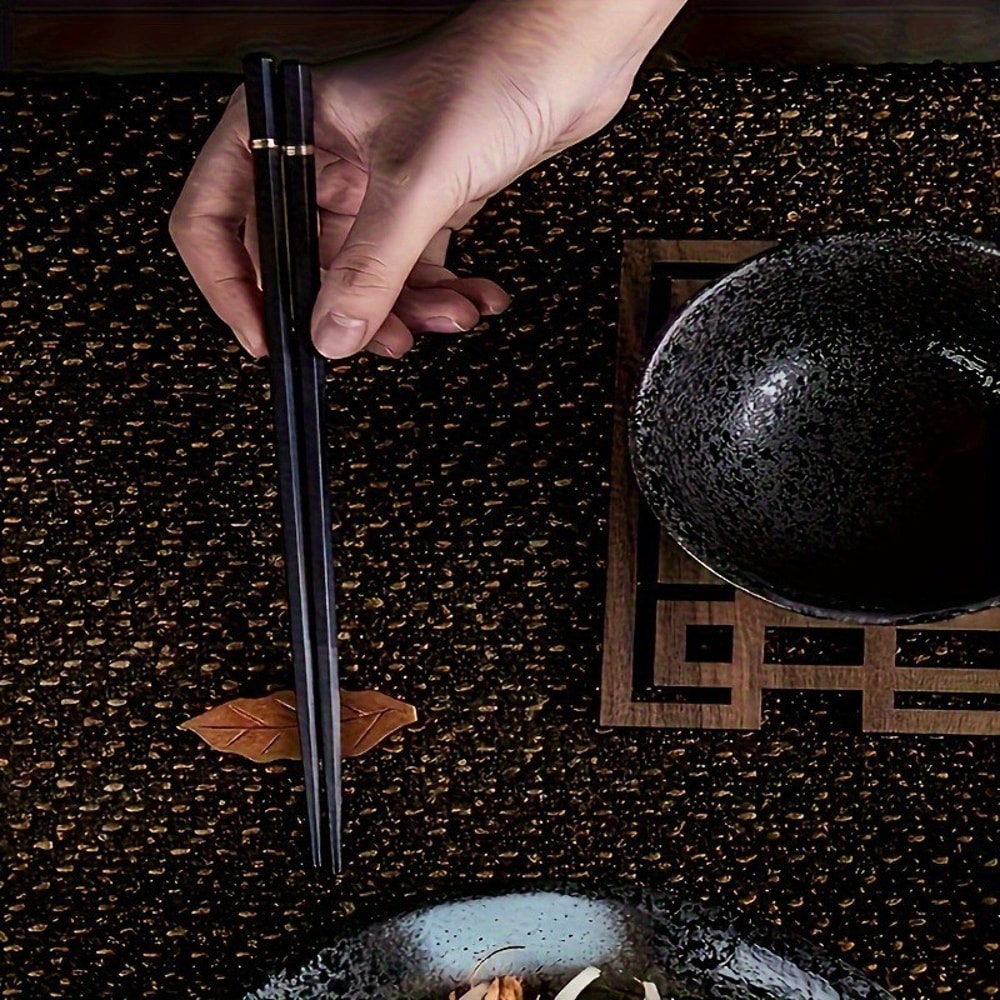 Nordic-Style Alloy Chopsticks Set, Non-Slip Heat-Resistant Utensils for Individual Servings, Dishwasher Safe