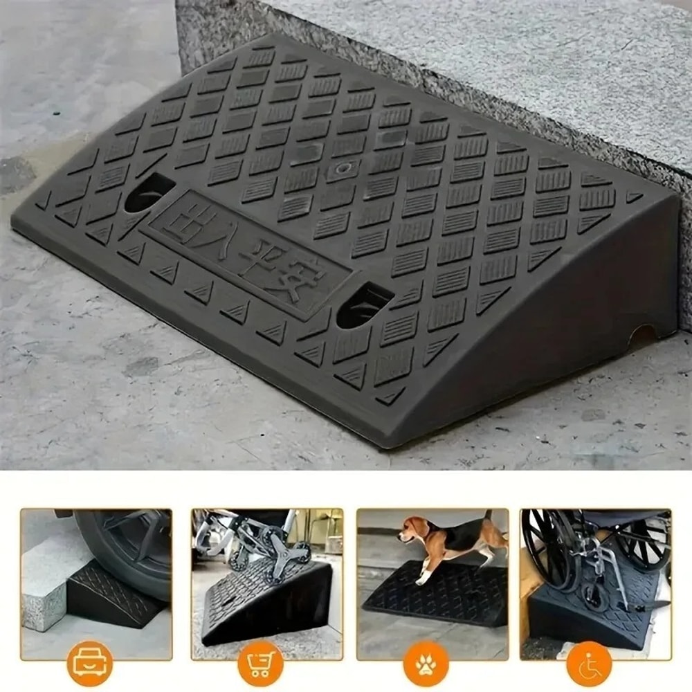 Portable Threshold Ramp Durable Ramp For Car Motorcycle Wheelchair Scooter Pets Access NonSlip Surf 2