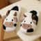 Winter Home Slippers For Couples Warm Plush Cartoon Cow AntiSlip Cotton Slipper For Men And Women C 4