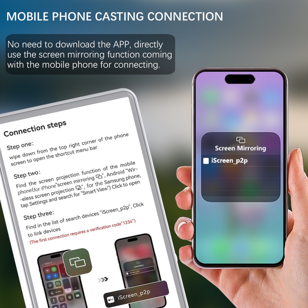 Selfie Monitor Screen for Phone, Rear Camera for Selfie Vlog Live Stream, Magnetic Mount for MagSafe