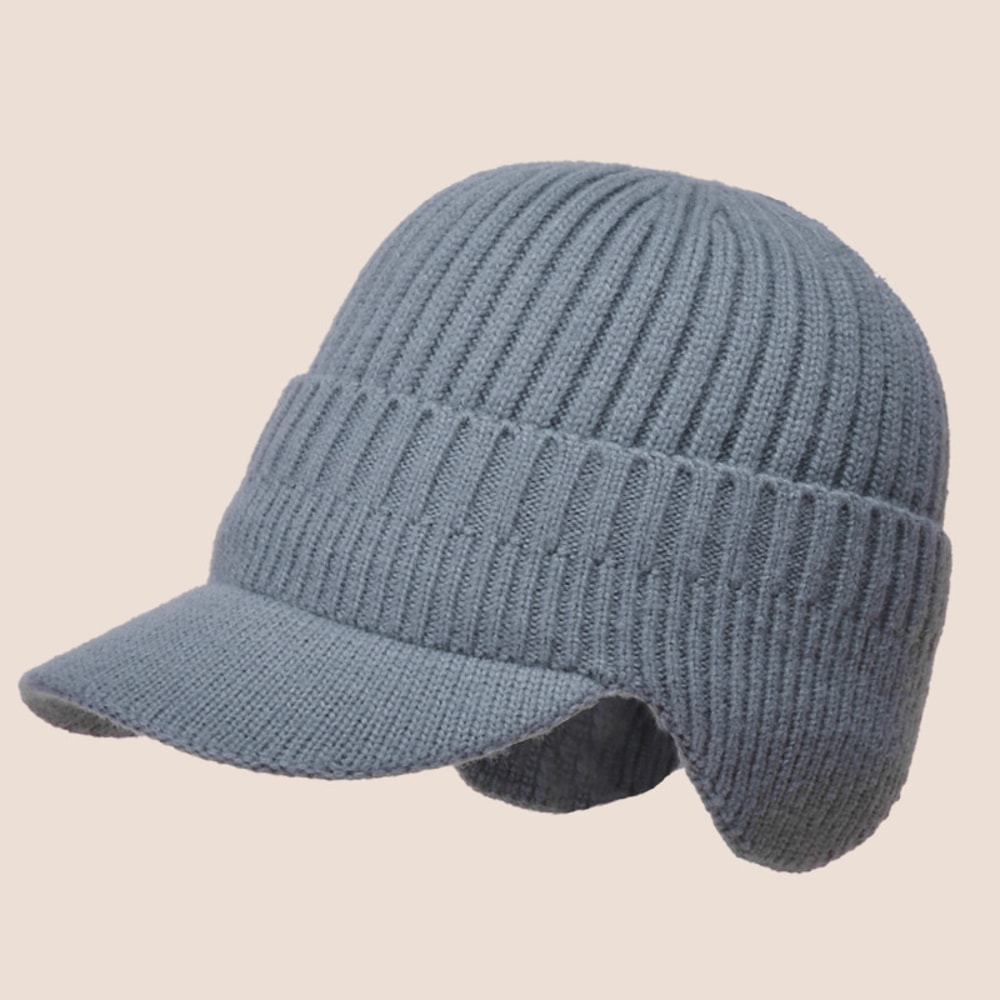 Men Winter Knitted Hat Outdoor Cycling Ear Protection Warmth Peaked Cap Casual Fashion Sunhat Bombe 11