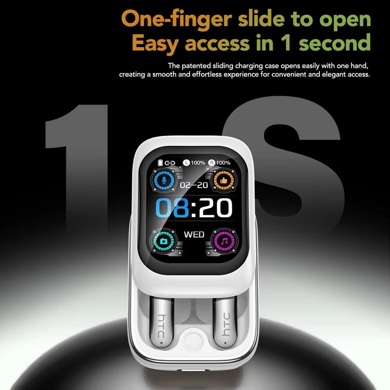 Bluetooth Earphones AI Translator Earbud TWS Sports Wireless Headphones Ultra HD Screen Sidesliding 1