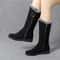 Warm Chelsea High Fur Boots for Women, Winter Shoes with Chunky Mid-calf Plush Snow Flat Boots, ZIP Fashion Style