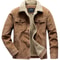 Fleece Spliced Parka Long Sleeve Men Parkas, Casual Turn Down Collar Outerwear, Warm Autumn Jackets for Men
