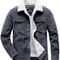 Fleece Spliced Parka Long Sleeve Men Parkas, Casual Turn Down Collar Outerwear, Warm Autumn Jackets for Men