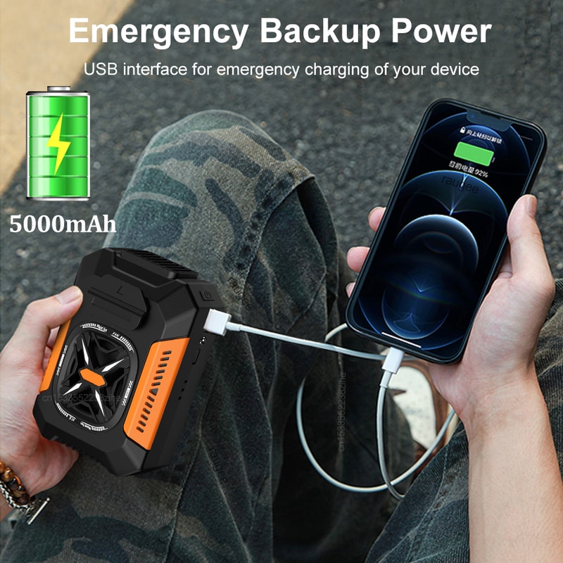 Waist Fan Portable Hanging Neck Fan With Speeds Wearable Shirt Fan Clip Belt Fan For Outdoor Travel 3