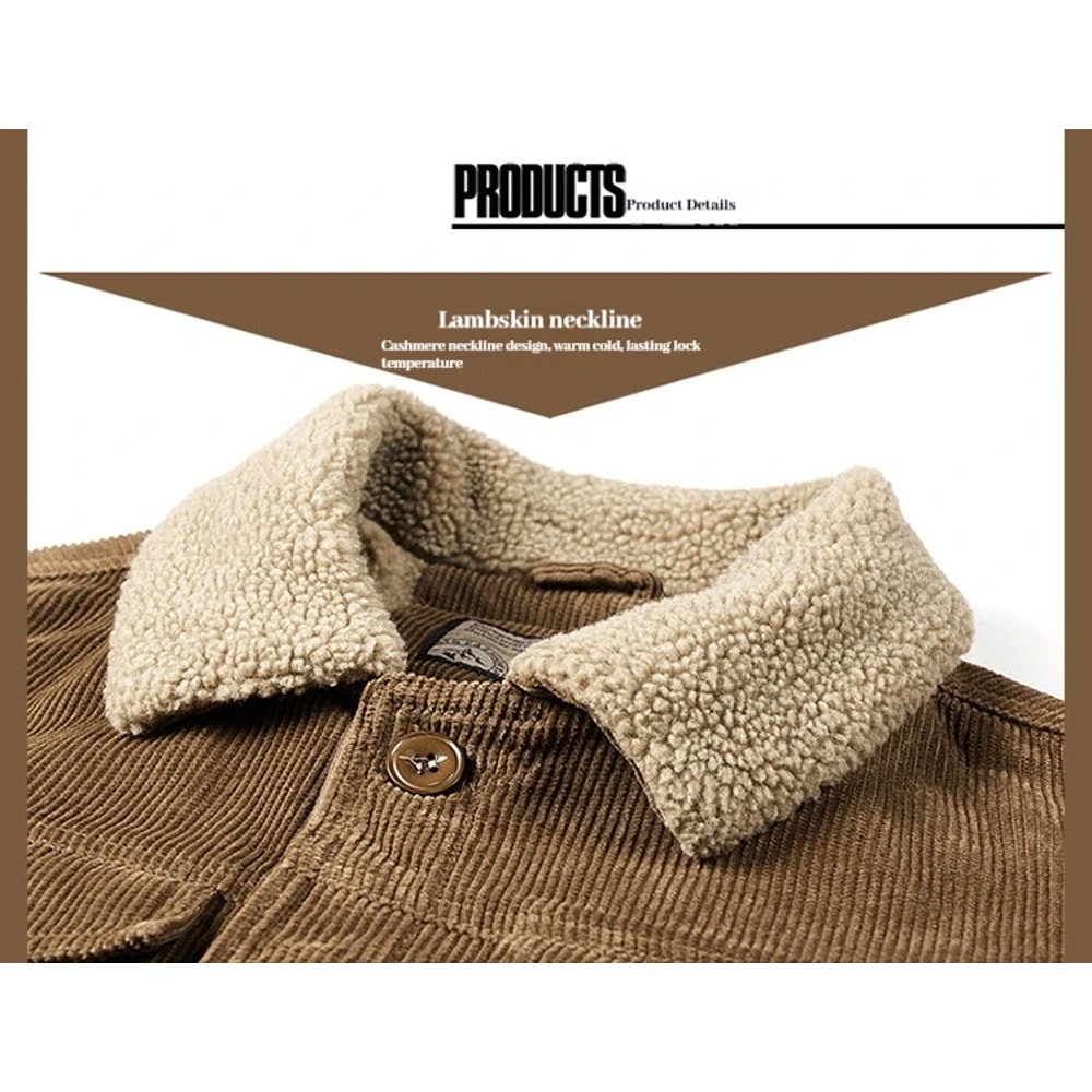 Autumn And Winter New Mens Casual Top Cotton Jacket Mens Lapel Pure Cotton Casual Loose Cotton Jack 4