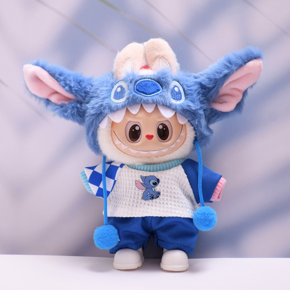 Labubu Doll Clothes Fashion Clothes Plush Stitch Set Cute Cartoon Doll Accessories Gifts For Kids F 0