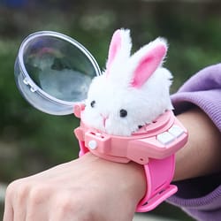 children rc car mini watch toys with led lights, rc car toy, watch rabbit crab racing toys for girls boys, birthday