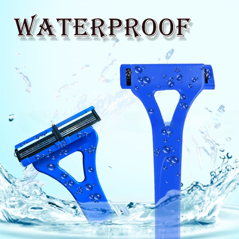 Men Triple Blade Manual Back Hair Shaver, Safety Long Handle Foldable Trimmer for Body, Leg, Shaving Razor Removal