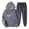 Men Tracksuit Set Hooded Sweatshirt Drawstring Pants Male Hoodies Running Sportswear Autumn Sportwe 3