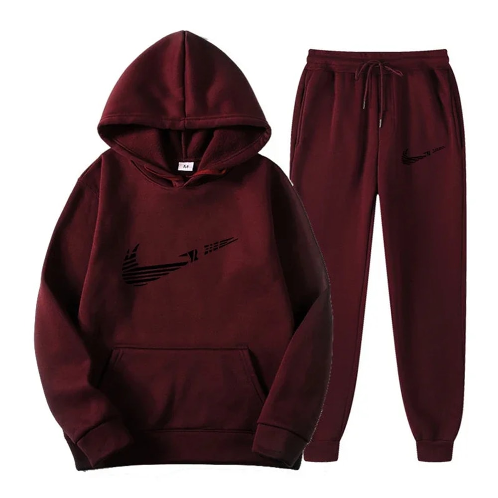 Men Tracksuit Set Hooded Sweatshirt Drawstring Pants Male Hoodies Running Sportswear Autumn Sportwe 8