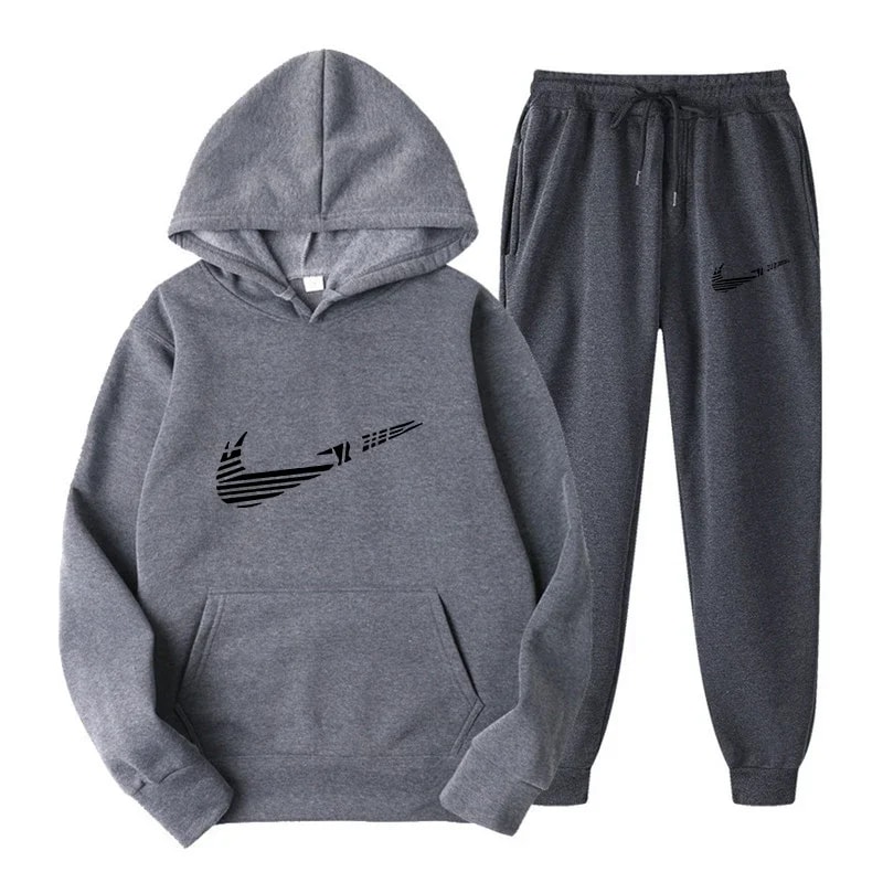 Men Tracksuit Set Hooded Sweatshirt Drawstring Pants Male Hoodies Running Sportswear Autumn Sportwe 12