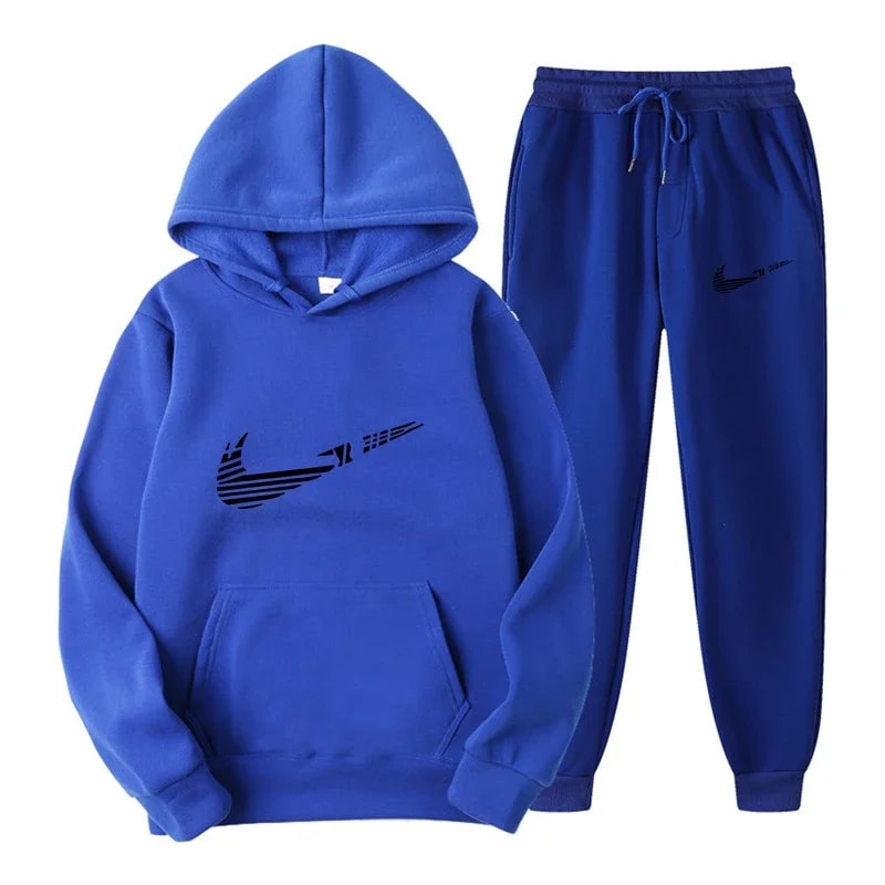 Men Tracksuit Set Hooded Sweatshirt Drawstring Pants Male Hoodies Running Sportswear Autumn Sportwe 13