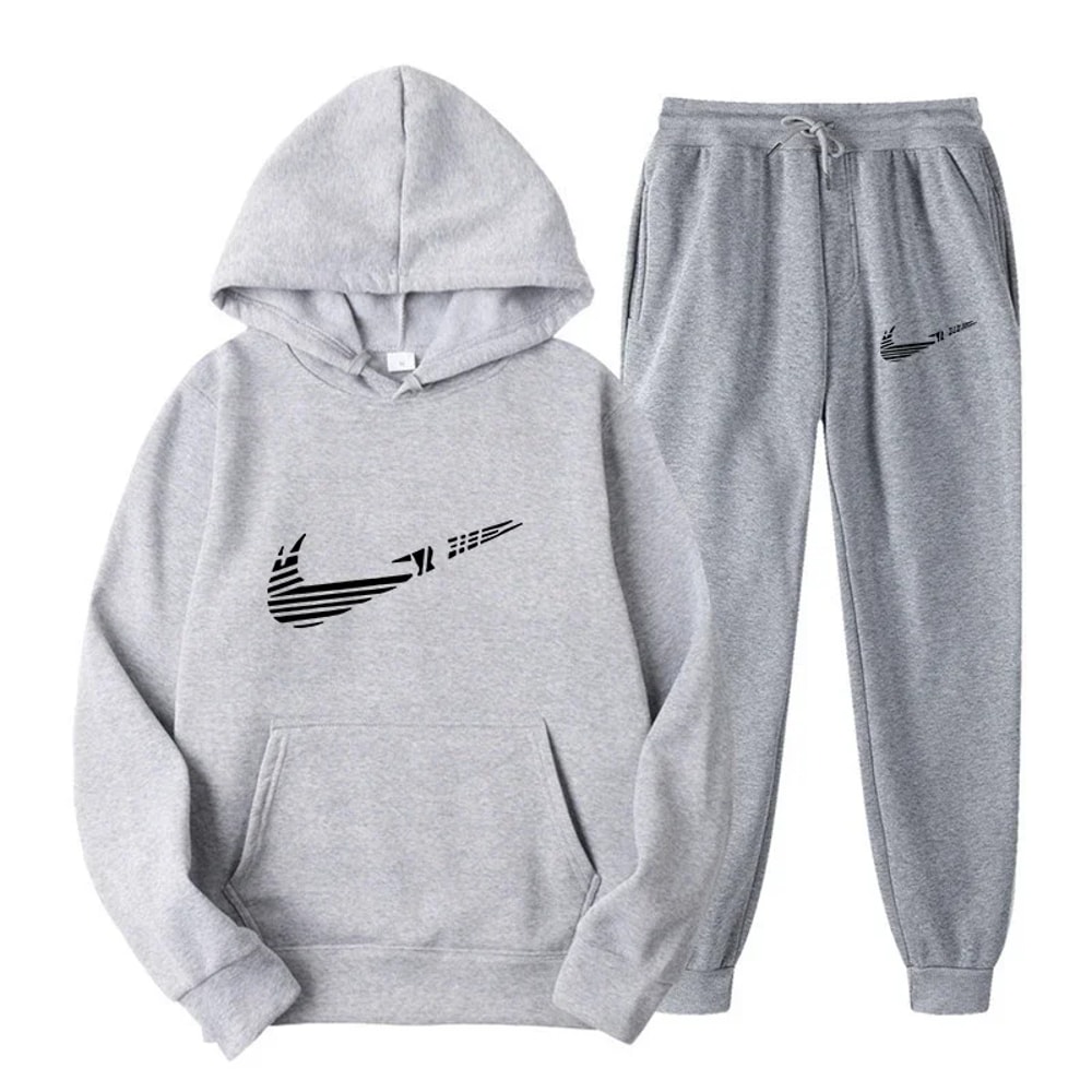 Men Tracksuit Set Hooded Sweatshirt Drawstring Pants Male Hoodies Running Sportswear Autumn Sportwe 14
