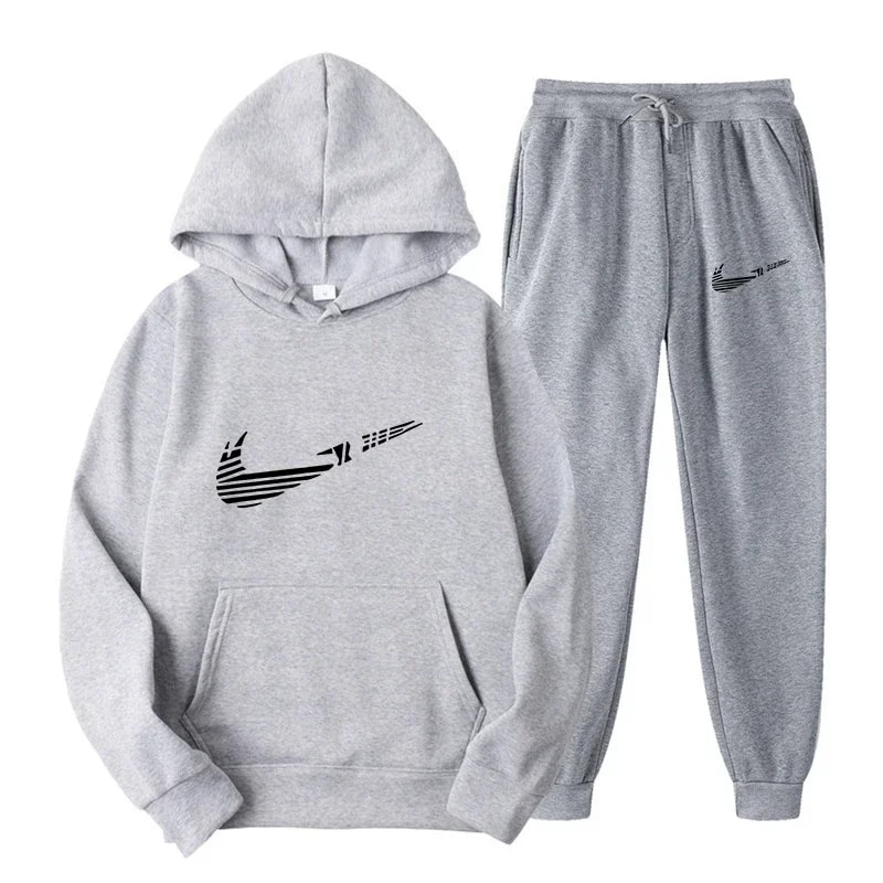Men Tracksuit Set Hooded Sweatshirt Drawstring Pants Male Hoodies Running Sportswear Autumn Sportwe 14