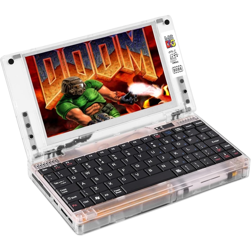 Mini Retro Laptop, Retro Pocket CPU PC-XT, Compatible with MS-DOS System Windows