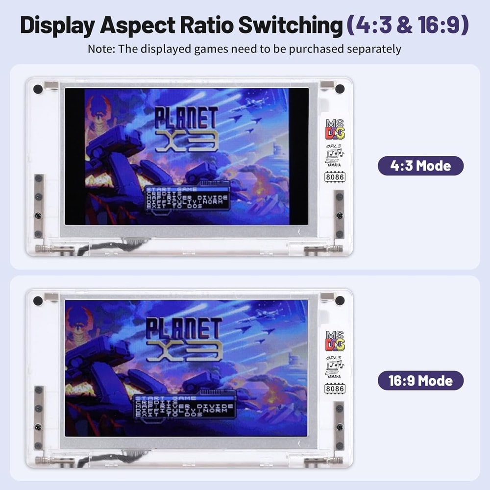 Mini Retro Laptop, Retro Pocket CPU PC-XT, Compatible with MS-DOS System Windows