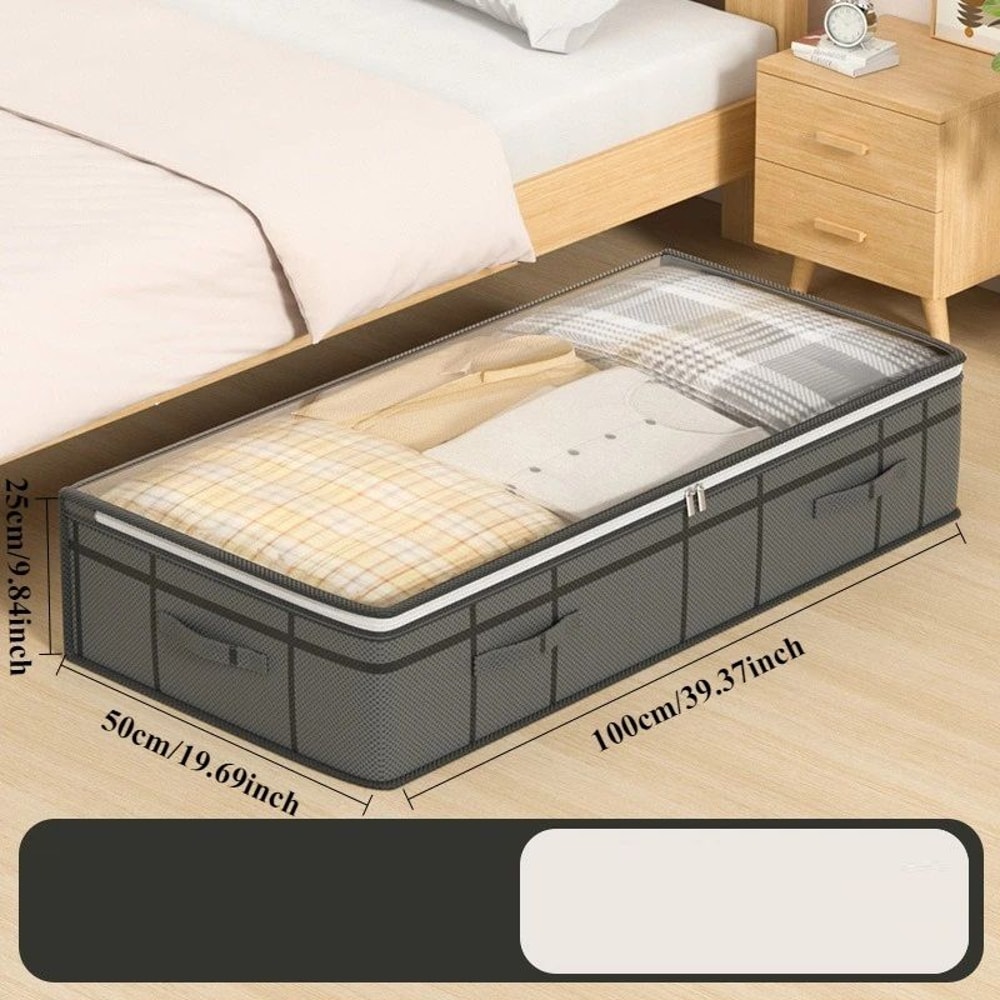 1PC Large Underbed Storage Bag Foldable Clothes Quilt Organizer For Bedroom Space Saving Doggy Bag 8
