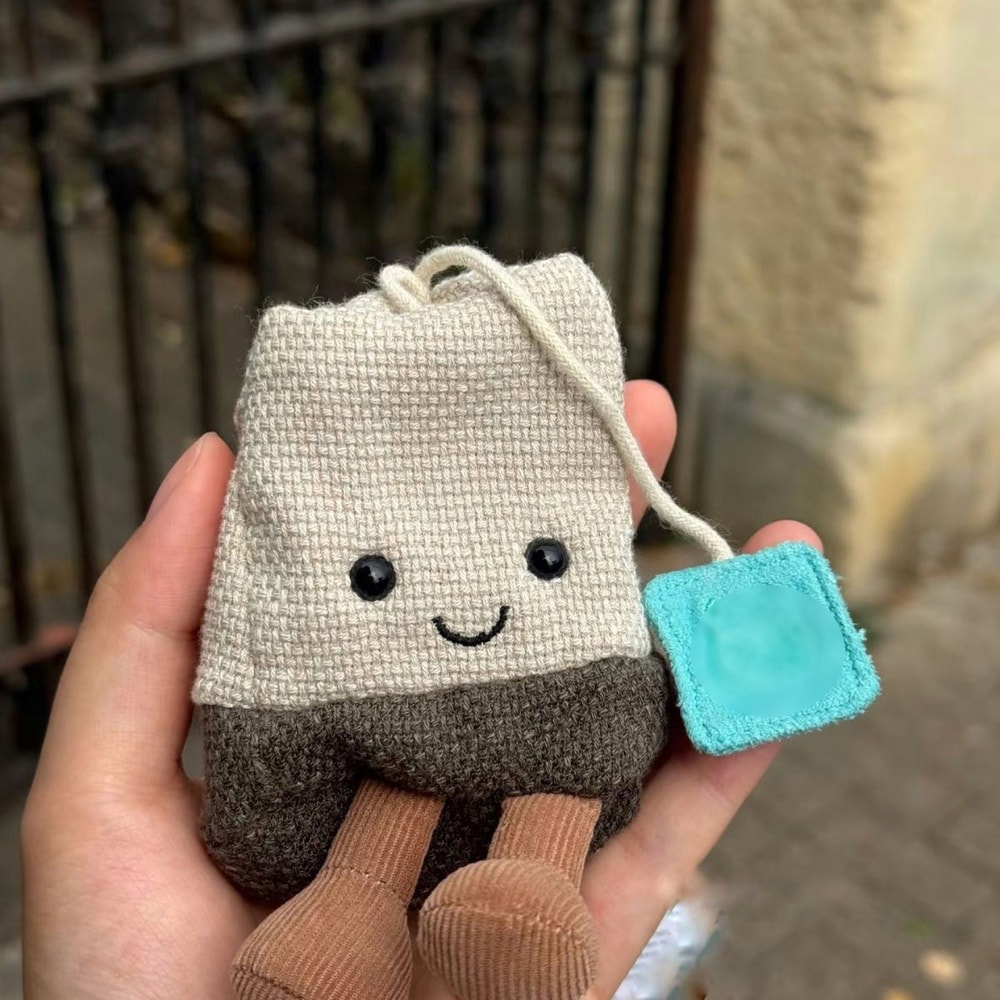 New and Cat Tea Bag Cartoon Doll, Cat Dog Interactive Toy, Birthday Christmas Halloween Pet Girl Gift