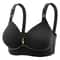 Mom Brassiere Without Steel Ring, Breathable Gathered Ladies Underwear, Non-magnetic Thin Cup, Glossy Obese Female Bra