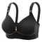 Mom Brassiere Without Steel Ring, Breathable Gathered Ladies Underwear, Non-magnetic Thin Cup, Glossy Obese Female Bra