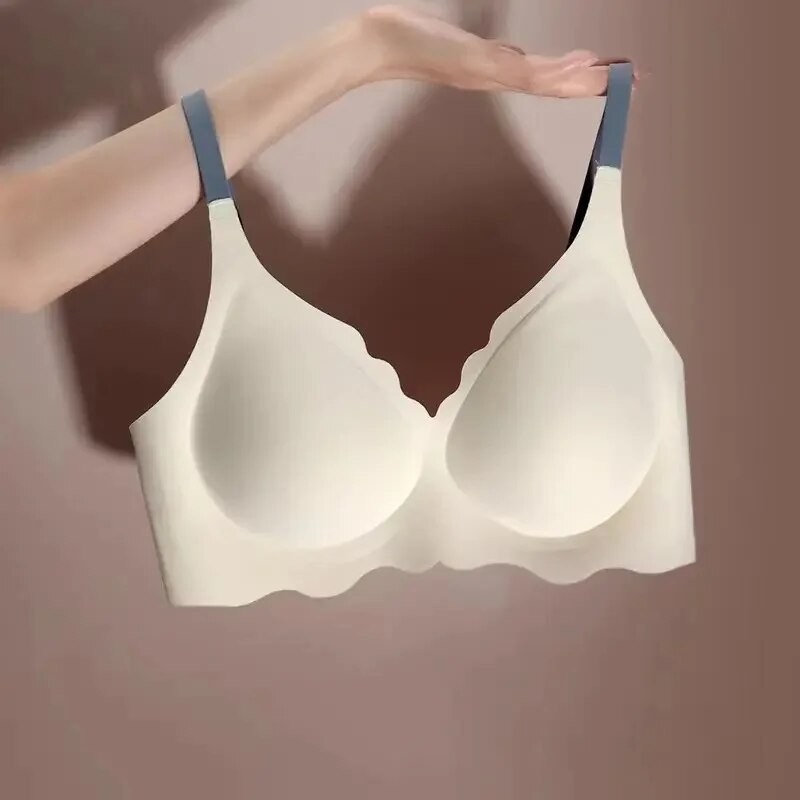 Top Womens Underwear, No Steel Ring Pure Desire Bra, Comfortable Upper Support Sling, Adjustable Beauty Back thin Sectio