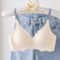 Top Womens Underwear, No Steel Ring Pure Desire Bra, Comfortable Upper Support Sling, Adjustable Beauty Back thin Sectio