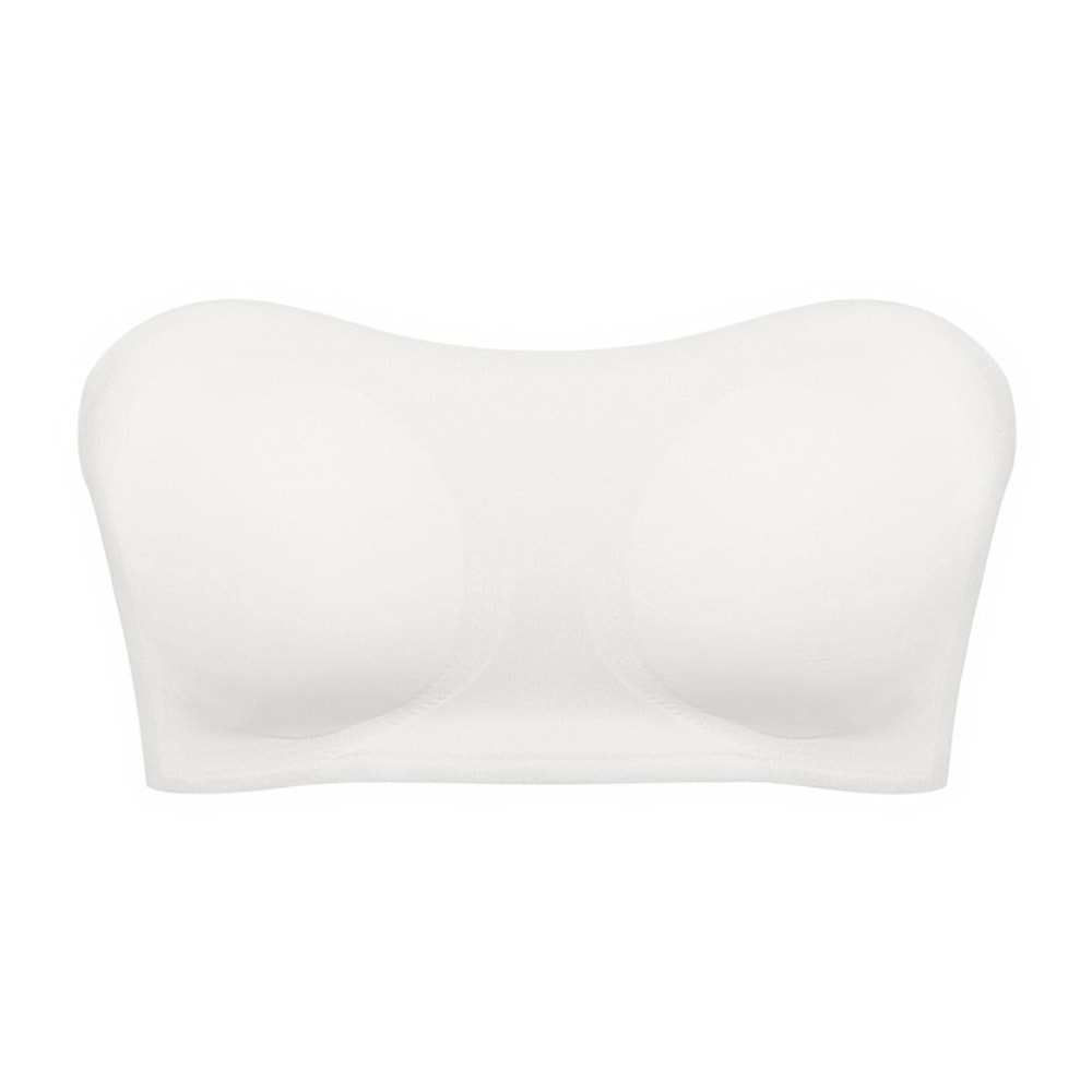 Womens Sexy Strapless Push Up Bra Removable Paded Seamless Ice Silk Top Invisible Beauty Back AntiS 6
