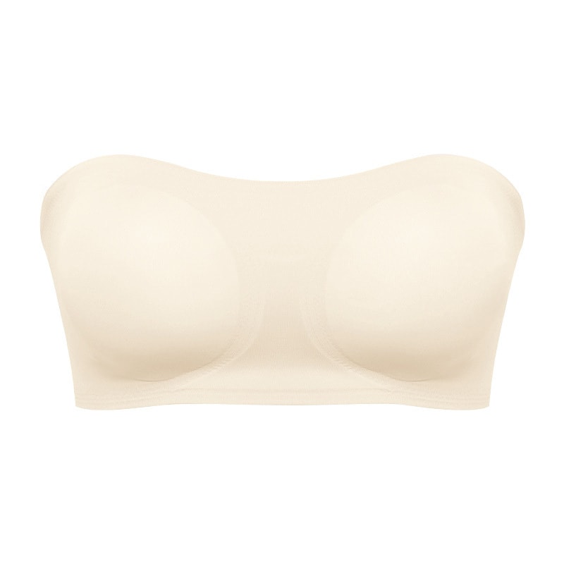 Womens Sexy Strapless Push Up Bra Removable Paded Seamless Ice Silk Top Invisible Beauty Back AntiS 8